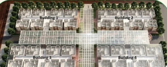 Swapno Kutir condominium master plan: four buildings joined by one shared rooftop