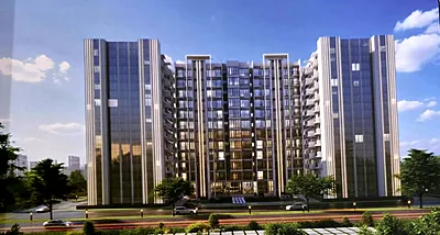 Inspiration image of glass fronted residential towers by day