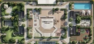 Swapno Kutir rooftop plan with the pool, community plaza, play area and gardens